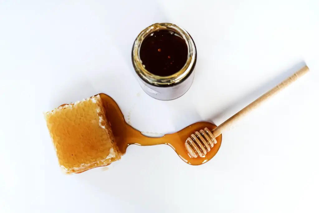 Harvested and extracted honey